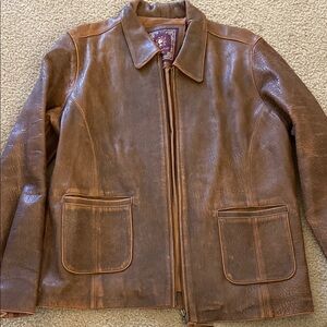 Brown Lightweight Leather Shirt Jacket